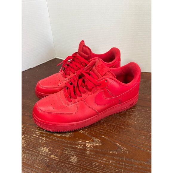 Nike Air Force 1 Low Triple Red Sneakers Size 11 Mens Athletic Shoes - Picture 3 of 6